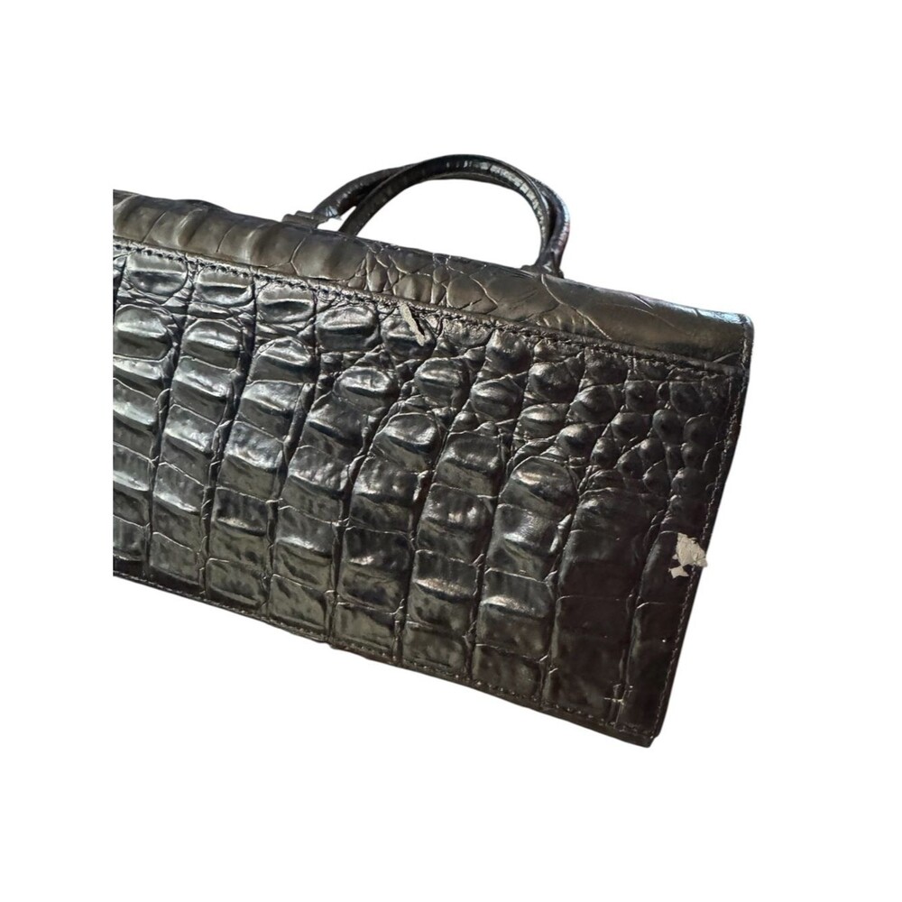 Black Embossed Croc-Pattern Tote Bag - Picture 5 of 10